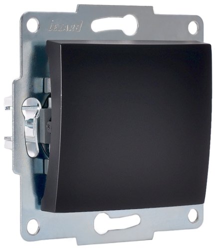 Выключатель без рамки Lezard Karina 1-кл. черный бархат картинка